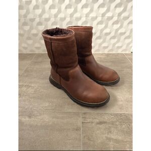 UGG Australia Brown Brooks Boots Leather/Sheep Skin Boots Women's Size 8